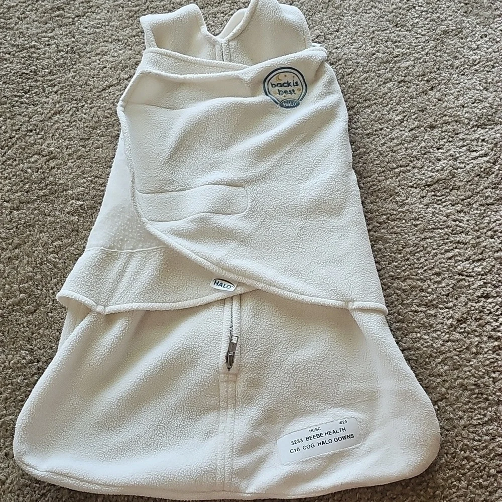 Halo Micro Fleece Swaddle Sleep Sack Newborn 0-3M Cream
